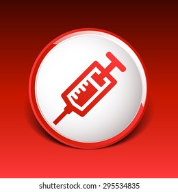 Syringe icon vector isolated disposable white medical.