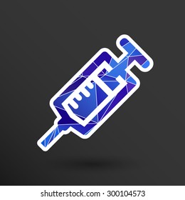 Syringe icon vector isolated disposable white medical.