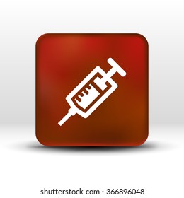 Syringe icon vector isolated disposable white medical.