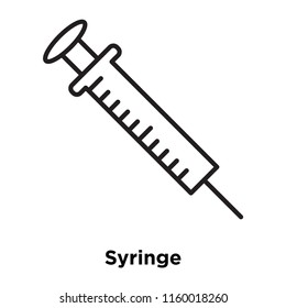 Syringe icon vector isolated on white background, Syringe transparent sign , sign and symbols in thin linear outline style