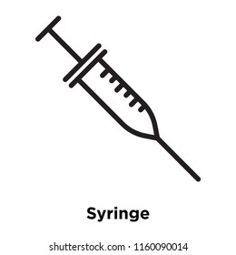 Syringe icon vector isolated on white background, Syringe transparent sign , line and outline elements in linear style