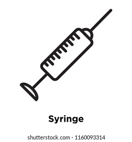 Syringe icon vector isolated on white background, Syringe transparent sign , line and outline elements in linear style
