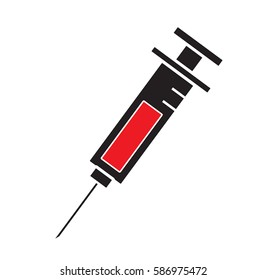 Syringe icon vector isolated white background.