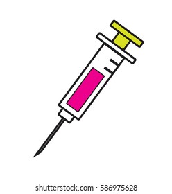 Syringe icon vector isolated white background.