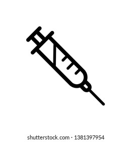 syringe icon vector line art