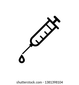 syringe icon vector line art