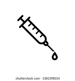 syringe icon vector line art