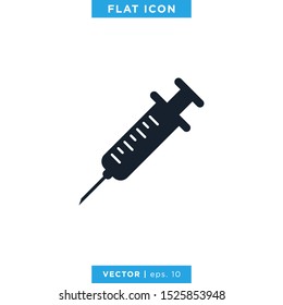Syringe Icon Vector Logo Design Template