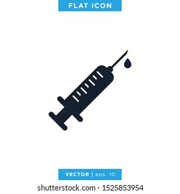 Syringe Icon Vector Logo Design Template