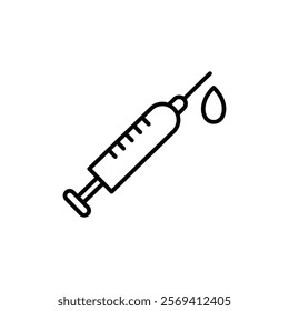 Syringe icon Vector logo outline