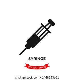 syringe icon vector logo template 