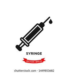 syringe icon vector logo template 