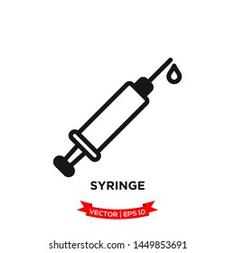 syringe icon vector logo template 