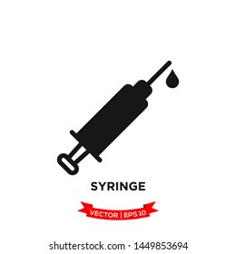 syringe icon vector logo template 