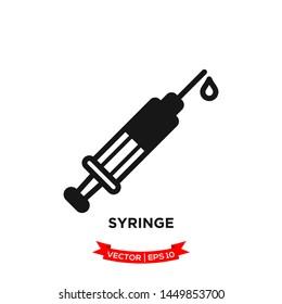 syringe icon vector logo template 