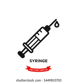 syringe icon vector logo template 