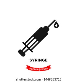 syringe icon vector logo template 