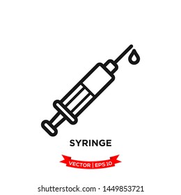 syringe icon vector logo template 