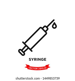syringe icon vector logo template 