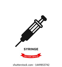 syringe icon vector logo template 