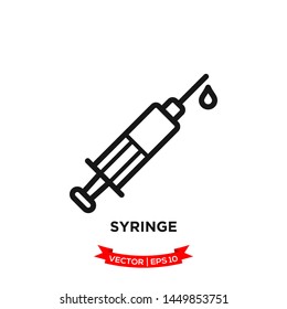 syringe icon vector logo template 
