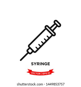 syringe icon vector logo template 