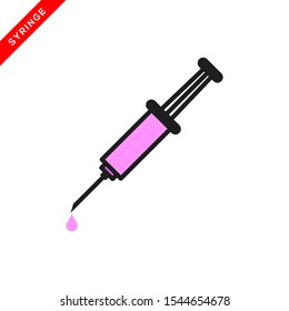 syringe icon vector logo template