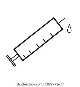 syringe icon vector on white background.