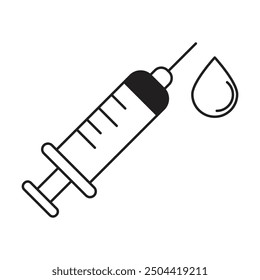 syringe icon vector on white background