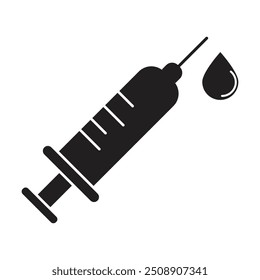 Vector de icono de jeringa sobre fondo blanco