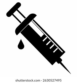 Syringe icon vector on white background.