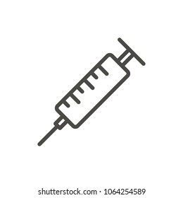 Syringe icon vector. Outline injection, line syringe symbol. Trendy flat ui sign design. Thin linear graphic pictogram for web site, mobile application. Logo illustration.