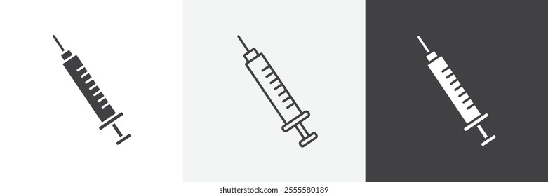 Syringe icon vector set for ui designs