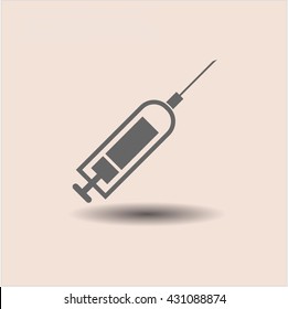 símbolo del vector del icono de la jeringa eps plana jpg sitio web del concepto de la aplicación