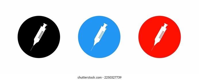 Syringe icon vector template illustration set. Stock vector.