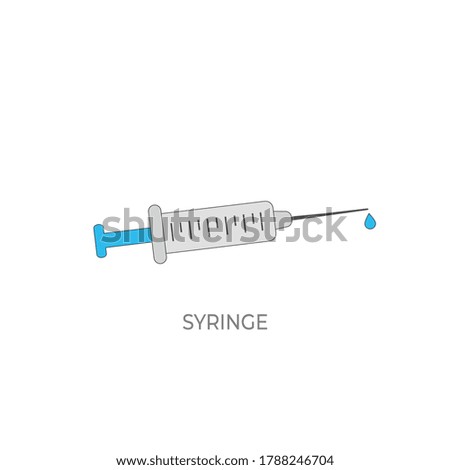 Syringe Icon Vector. Vector syringe icon for vaccine injection.  Medicine injection Isolated Vector icon that it can be easily modified or edited. 