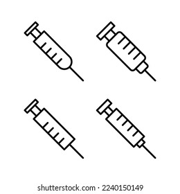 Syringe icon vector for web and mobile app. injection sign and symbol. vaccine icon