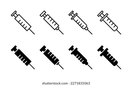 Syringe icon vector for web and mobile app. injection sign and symbol. vaccine icon