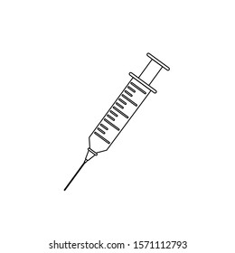 syringe icon vector white image