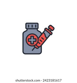 syringe icon. vector.Editable stroke.linear style sign for use web design,logo.Symbol illustration.