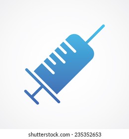 Syringe icon for web, site, mobile, application. Vector illustration. Simple flat metro style