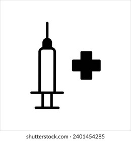Syringe icon with white background vector