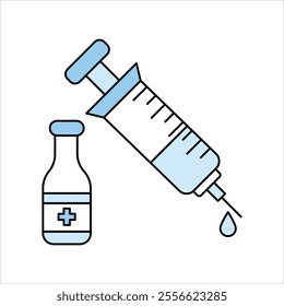 syringe icon with white background vector stock illustration