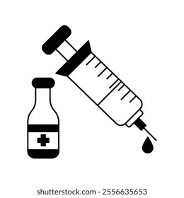 syringe icon with white background vector stock illustration