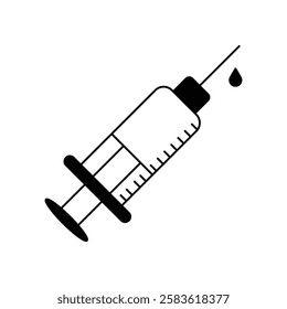 syringe icon with white background vector stock illustration