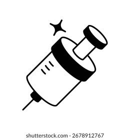 Syringe icon with white background vector stock illustration