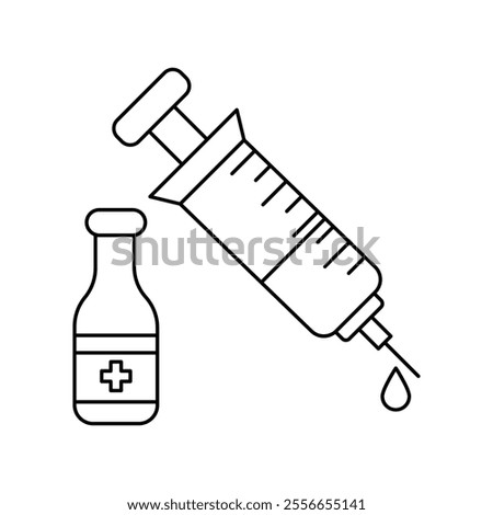 syringe icon with white background vector stock illustration
