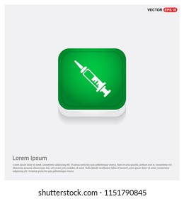 syringe iconGreen Web Button - Free vector icon