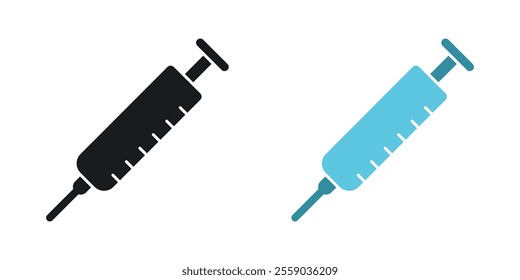 Syringe icons in black and colored version