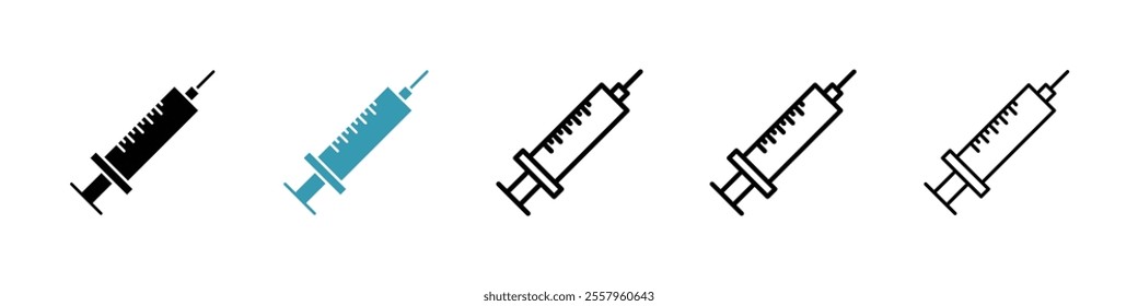 Syringe icons pack in black and blue.